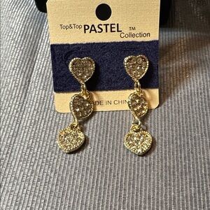 Pastel Collection Gold Heart Drop Earrings